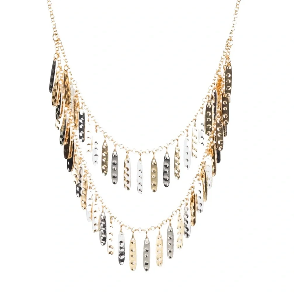 Romulo Saria Two Toned Double Layered Statement Necklace
